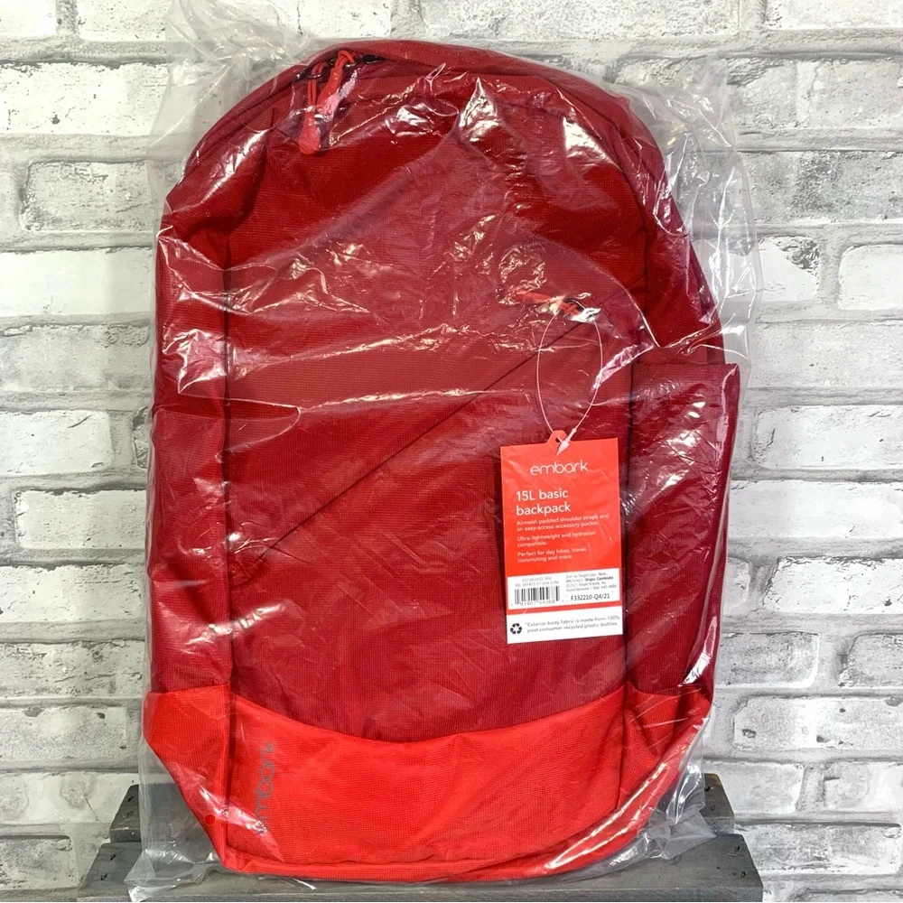 Embark 15L Red Water Resistant Backpack - 18